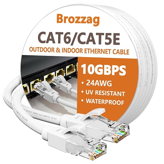 Ethernet Cable 30ft For Cat6/Cat5E, 10Gbps Compatible by Brozzag