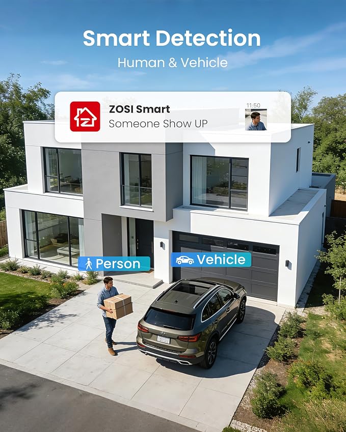 ZOSI 3K Lite 8CH Home Security Camera System Outdoor Indoor, AI Human/Vehicle - Image 5