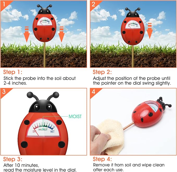 UNIWA Soil Moisture Meter, Plants Moisture Meter, Gardening Tool Kits - Image 3