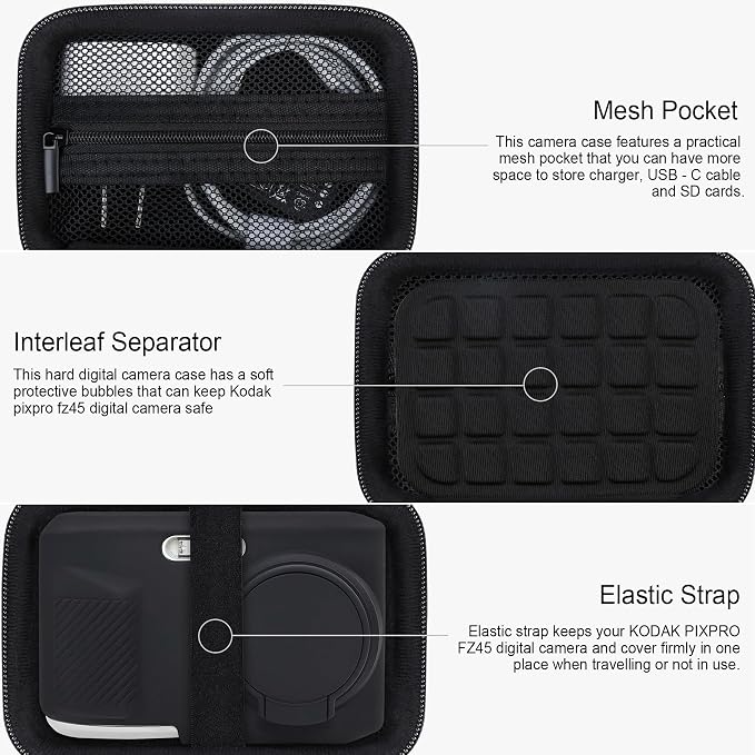 RAIALL Camera Case for KODAK PIXPRO FZ45 Digital Camera, 1* Hard Carrying Case - Image 4