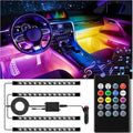 LivTee Car Led Interior Lights，4pcs 48 LED Multicolor Music Car Interior by LivTee