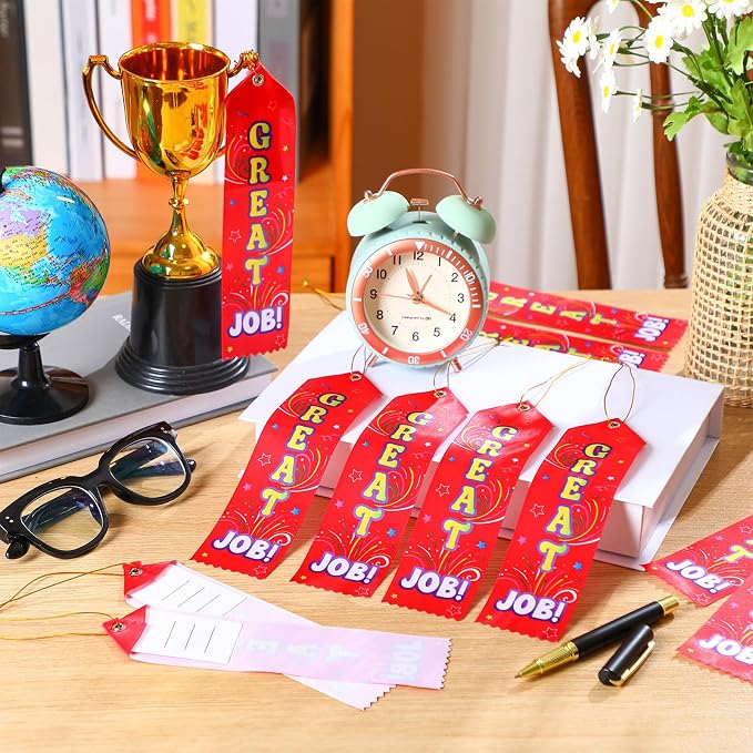 Wavwavw 100 Pcs Great Job Award Ribbons Bulk 8" x 2" Prizes Ribbons - Image 4