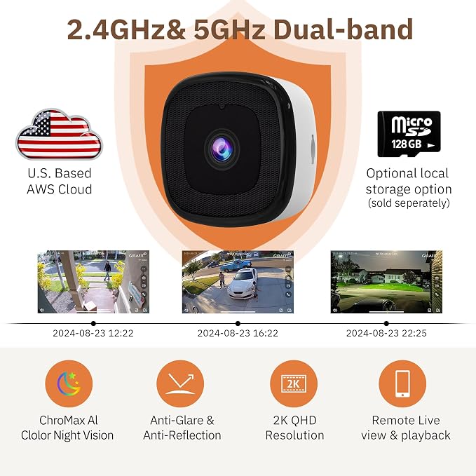 Girafit 3MP 2K Window Camera, 2.4GHz&5GHz WiFi Indoor Cameras - Image 3