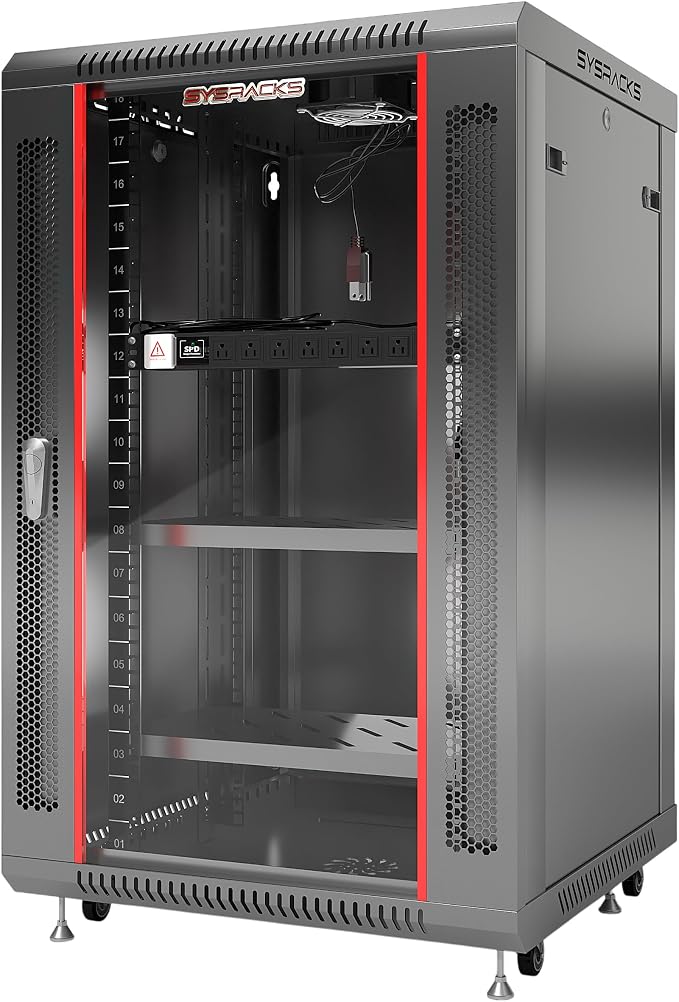 18U Wall Mount Server Rack Cabinet 24” Deep, 19” Network & AV Enclosure by SYSRACKS