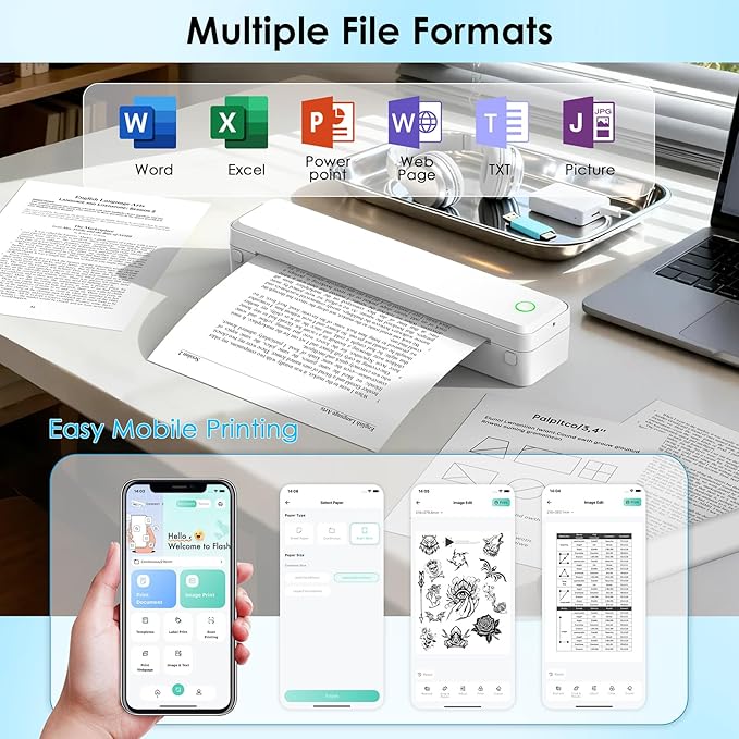 KNAON Bluetooth Thermal Printer, Portable Printer Wireless - Image 4
