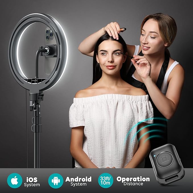 Weilisi 10" Ring Light with Stand 72'' Tall & Phone Holder, 38 Color Modes - Image 4