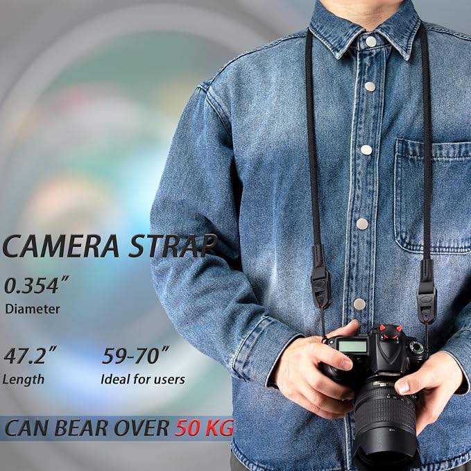VKO Camera Strap Rope, Quick Release Vintage Cute QD Nylon Neck Shoulder Straps - Image 2