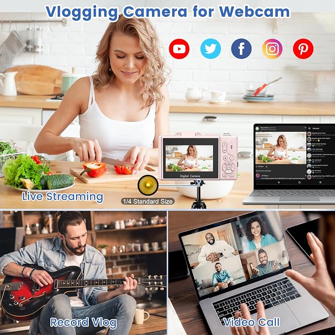 4K Digital Camera for Photography, 64MP HD WiFi Vlogging Camera for YouTube - Image 4