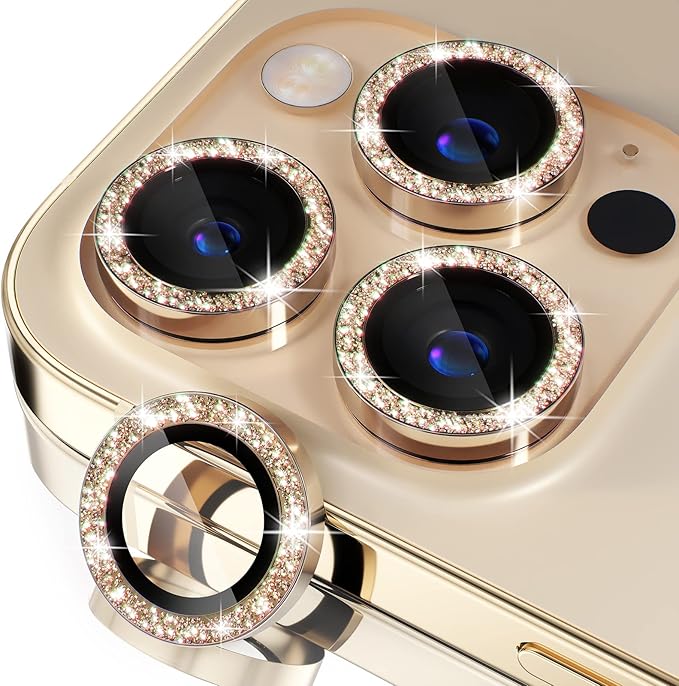 Misea for iPhone 14 Pro/iPhone 14 Pro Max Camera Lens Protector Bling, 9H by Misea