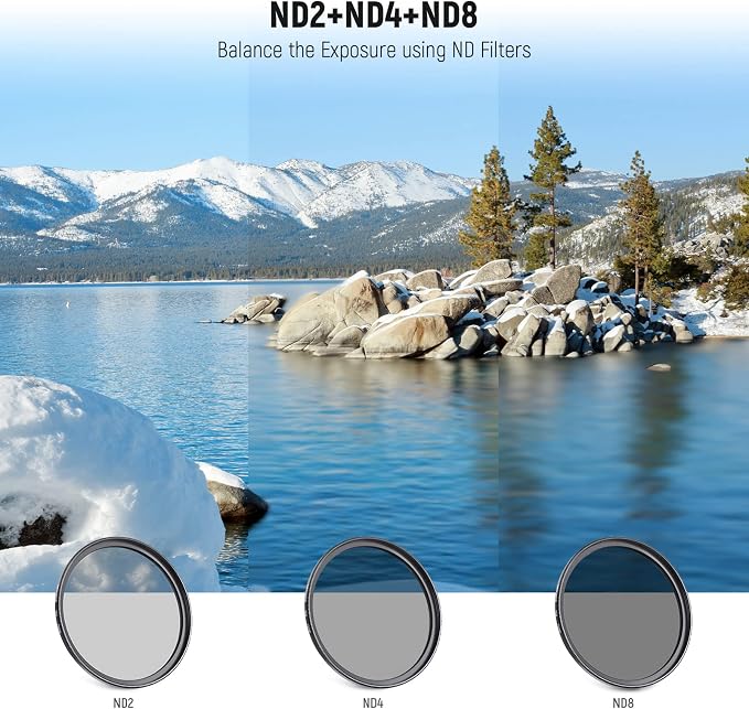 Neewer 72mm ND Lens Filter Kit: UV, Lens Hood and Lens Cap Compatible - Image 2