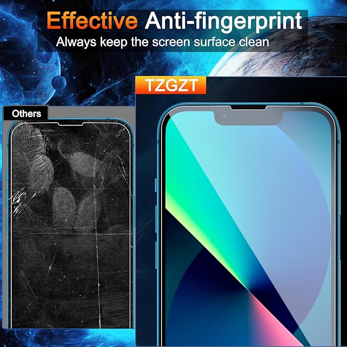 TZGZT 3 Pack Screen Protectors for iPhone 13, 9H Tempered Glass, Military Grade - Image 5