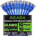 GearIT 10-Pack, Cat5e Ethernet Patch Cable 10 Feet by GEARit