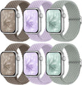 6 Pack Braided Stretchy Bands Compatible by KnossenWatchBand