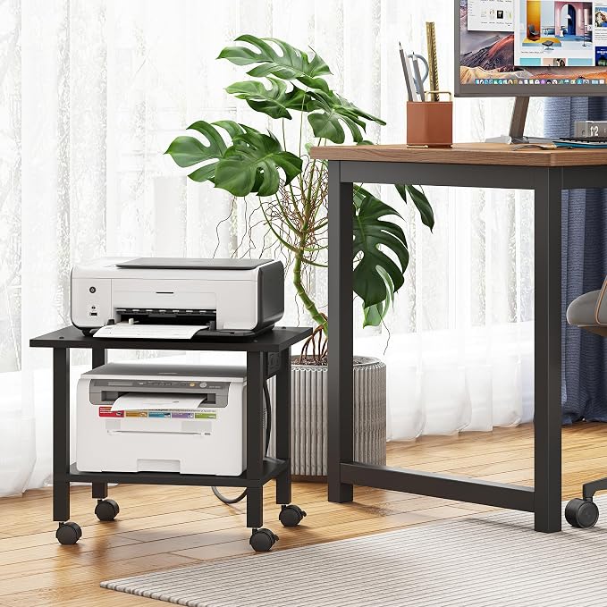 TUTOTAK 2 Tier Printer Stand, Rolling Printer Cart - Image 5