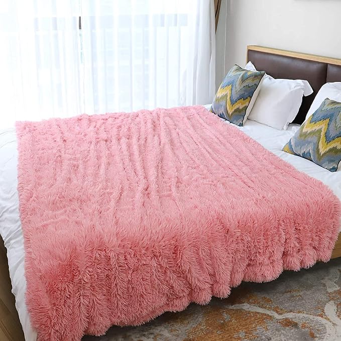 Tuddrom Decorative Extra Soft Faux Fur Blanket Twin Size 70" x 78", Solid - Image 8