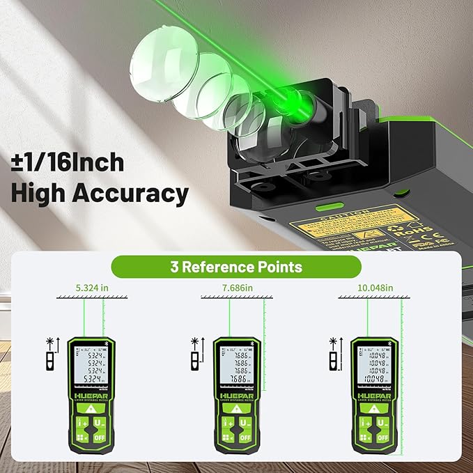Huepar Professional Bluetooth Laser Measuring Tool S60-G-BT, 200ft | APP Control - Image 6