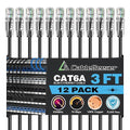 CableGeeker Patch Cables Cat6a 3ft Slim, Cat6 Ethernet Patch Cable 10G Support by CableGeeker