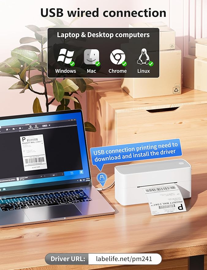 Phomemo Bluetooth Shipping Label Printer, 241BT 4X6 Wireless Thermal Label - Image 5