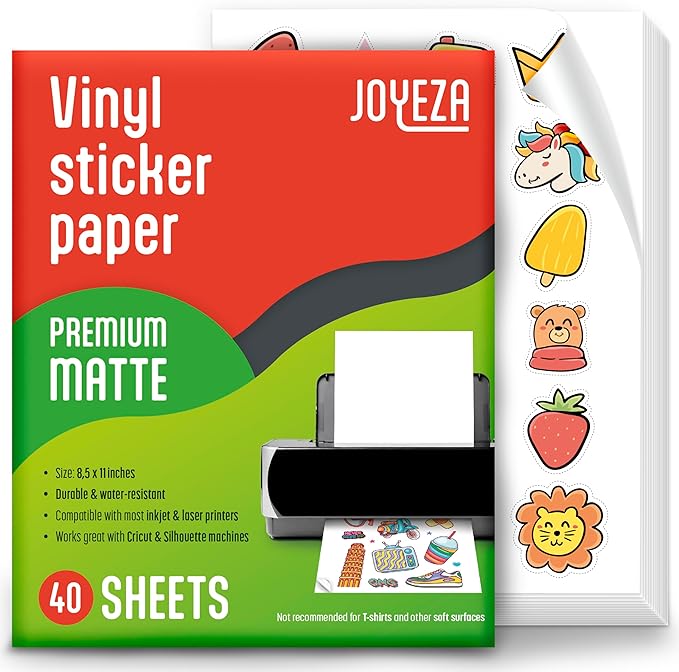 JOYEZA Premium Printable Vinyl Sticker Paper by JOYEZA