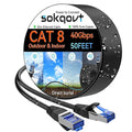 Sokqovt Cat 8 Ethernet Cable Slim 50ft Outdoor&Indoor, Pure Copper Cat8 by Unknown