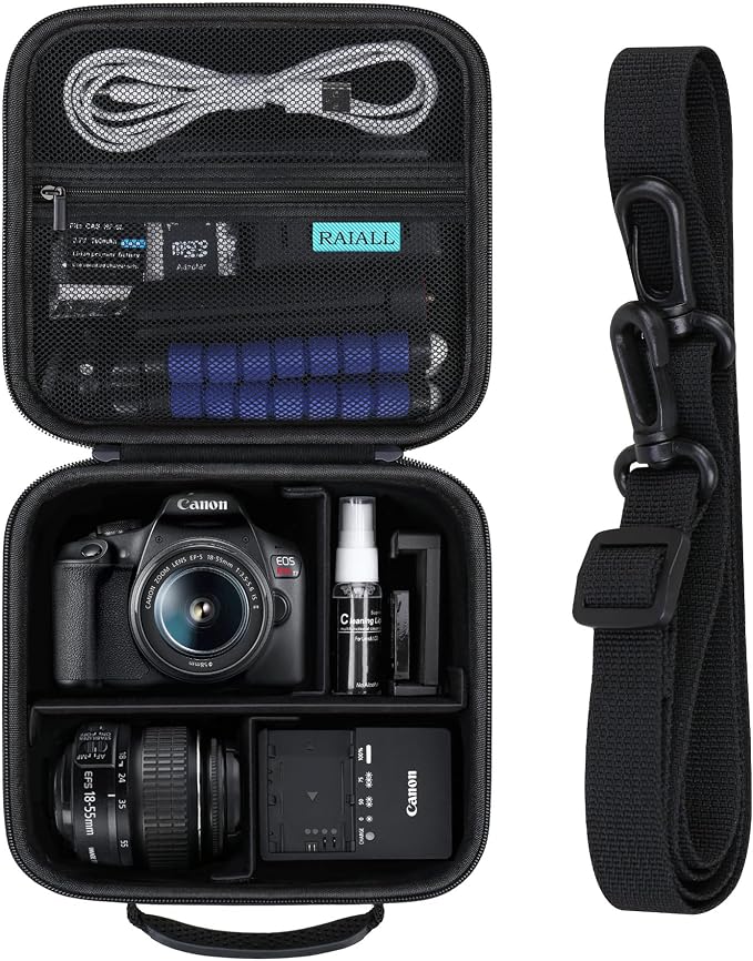 RAIALL Camera Case for Canon EOS Rebel T7/R50/R50V/R100/R5/R6 Mark II/R7/ by RAIALL