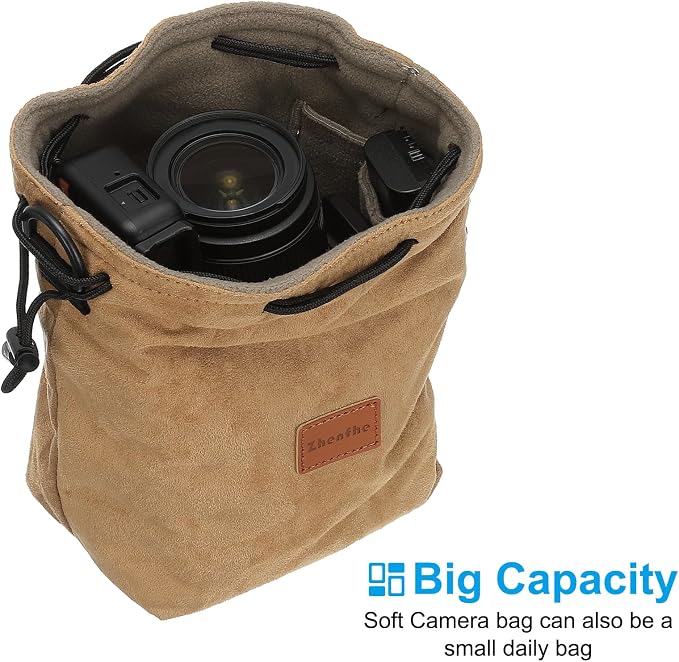 PATIKIL Camera Lens Pouch, L Size Drawstring Lens Case Flannel Camera Lens - Image 4