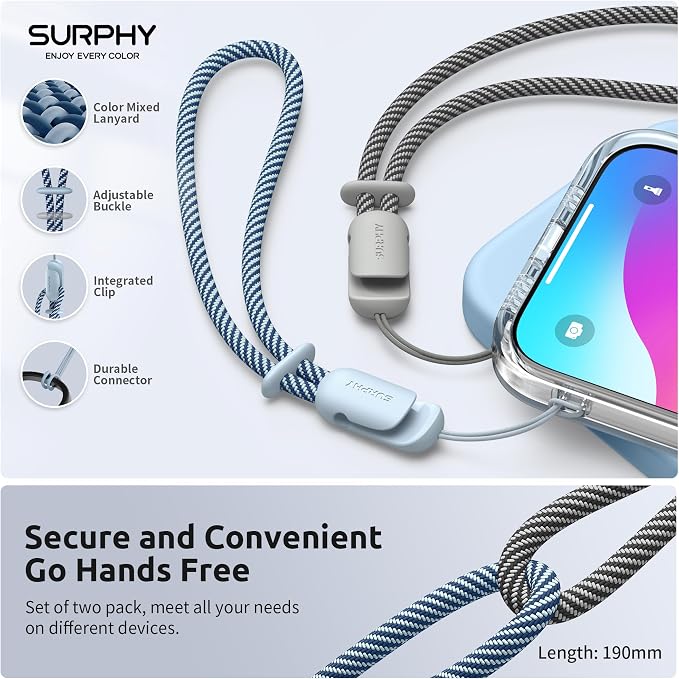 SURPHY 2 Pack Phone Lanyard for Cellphone Case, Phone Wrist Strap for Case - Image 4