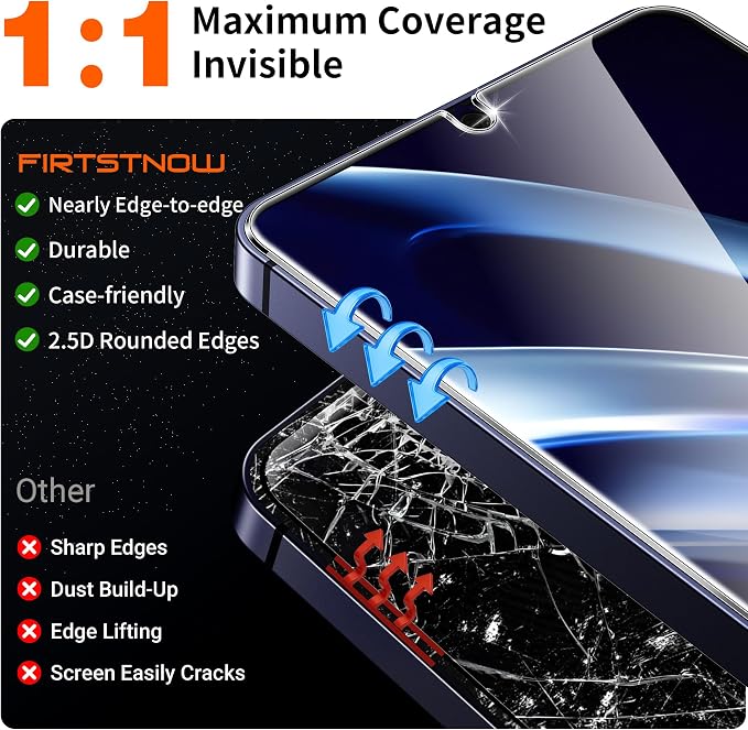 letosan 3 Pack for Samsung Galaxy S26 Ultra Screen Protector Tempered Glass + 2 - Image 5