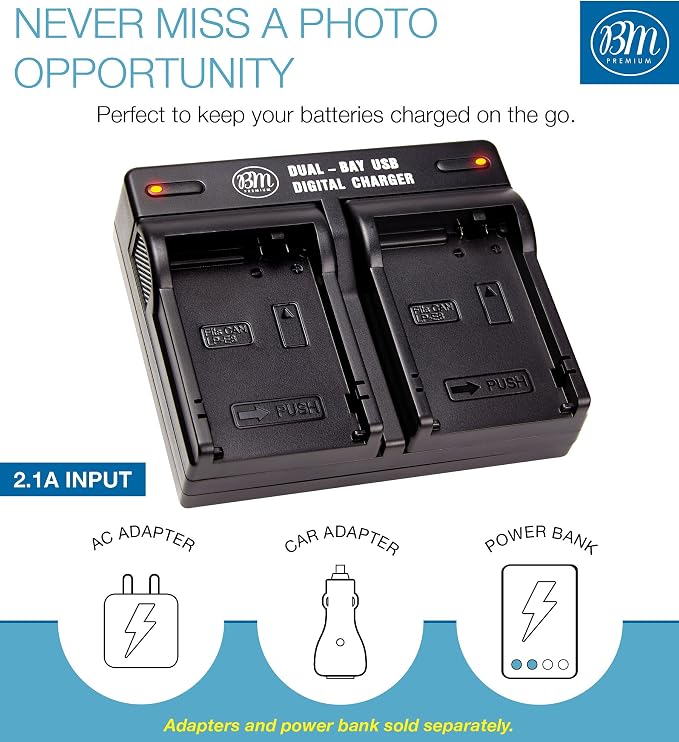 BM Premium 2-Pack LP-E8 Batteries and Dual Battery Charger Kit - Image 3