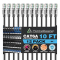 CableGeeker Patch Cables Cat6a 10ft Slim, Cat6 Ethernet Patch Cable 10G Support by CableGeeker