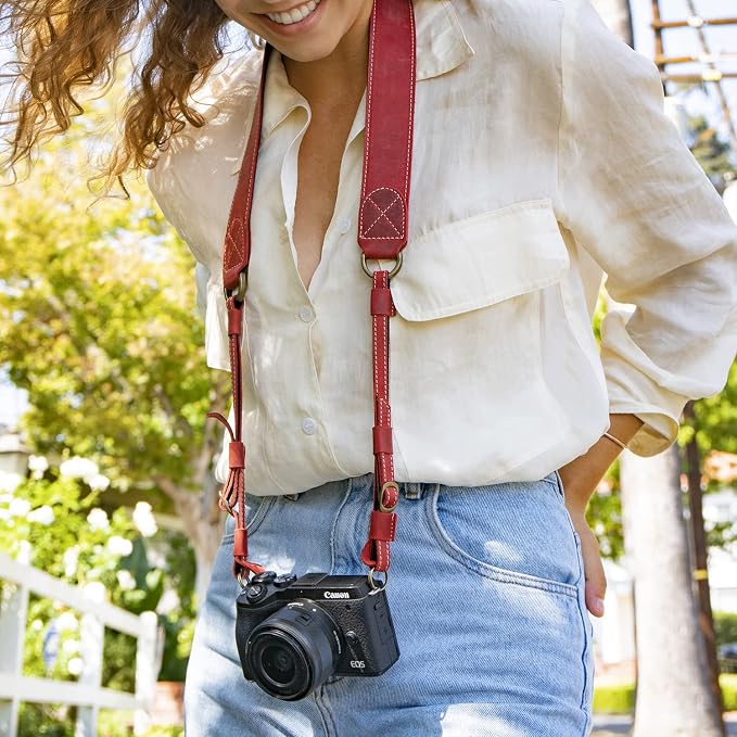 MegaGear SLR, DSLR Sierra Series Genuine Leather Camera Shoulder or Neck Strap - Image 7