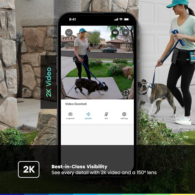 Chamberlain myQ Video Doorbell | 2K Camera, Battery/Wired, Color Night Vision - Image 5