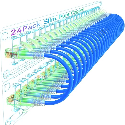 Sokqovt Cat6a Patch Cables Slim 10ft, Flexible Cat6 Ethernet Cable 10G 550MHZ by Unknown