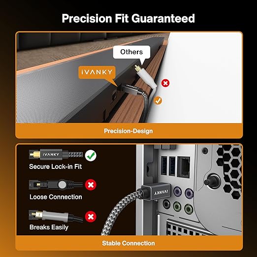 IVANKY Optical Audio Cable 6ft/1.8M Digital Audio Optical Cable - Image 5