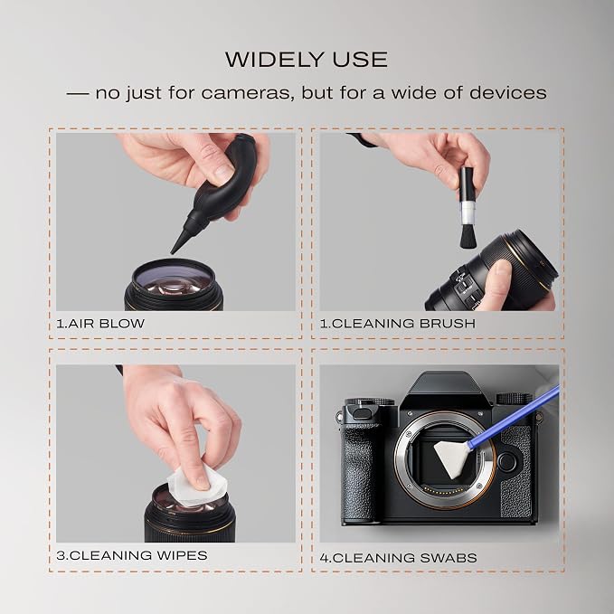 C Coiro Camera Lens Cleaning Kit 7 in 1 – Lens Pen, Air Blower, Sensor Cleaning - Image 4