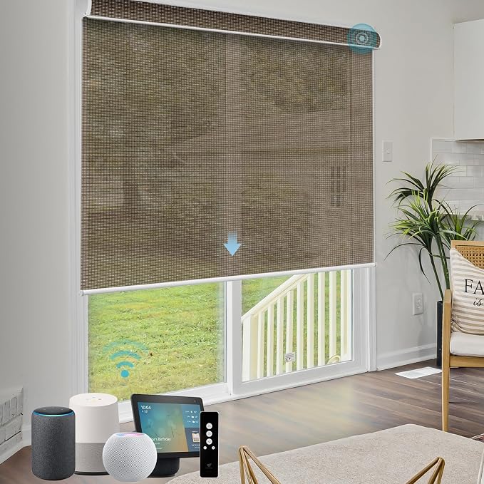 SmartWings Motorized Light Filtering Roller Shades Work by SmartWings