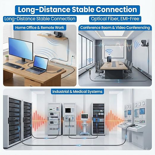 Fiber Optic USB A to USB C Cable 33ft, 10Gbps Active Optical Long-Distance - Image 5