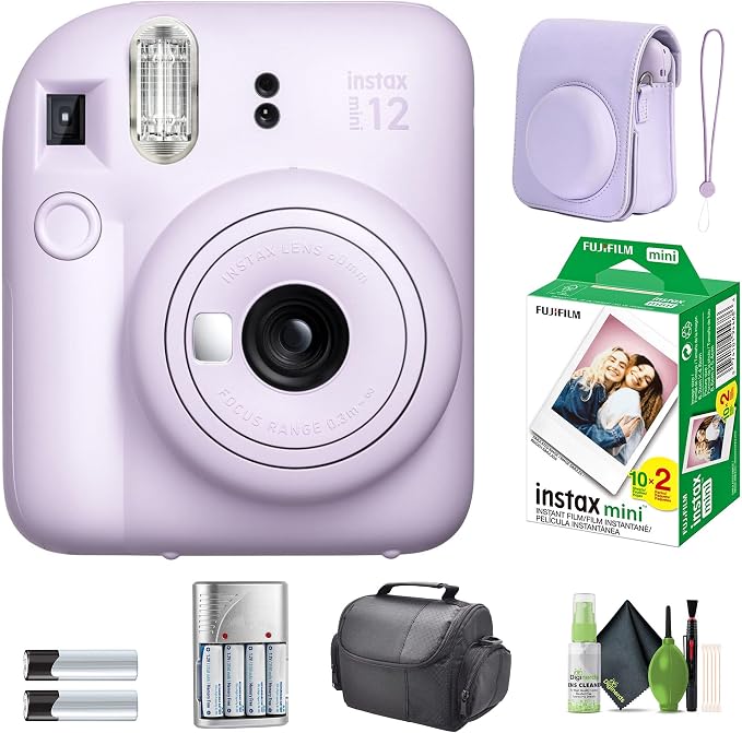 FUJIFILM INSTAX MINI 12 Film Camera Lilac Purple Bundle by FUJIFILM