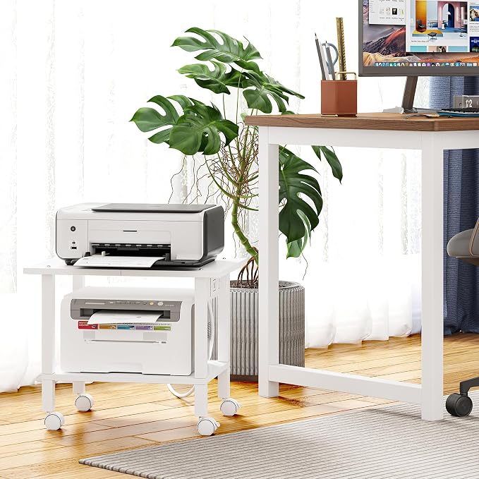 TUTOTAK 2 Tier Printer Stand, Rolling Printer Cart - Image 4
