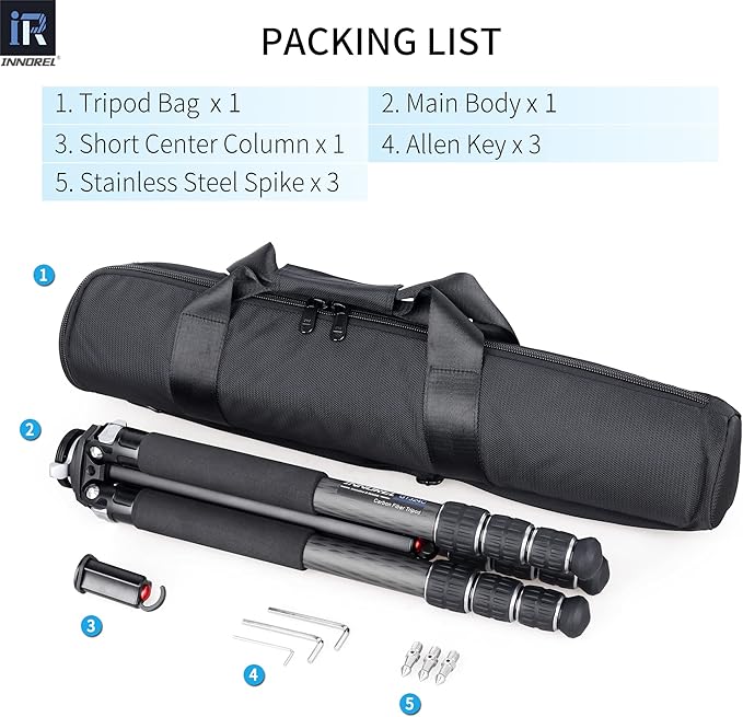 Carbon Fiber Tripod-INNOREL GT324C Professional Compact Portable Tripod - Image 5