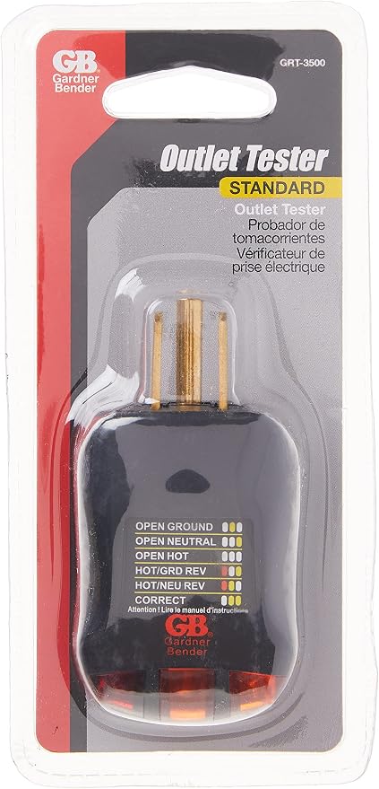 Gardner Bender GRT-3500 Outlet Receptacle Tester & Circuit Analyzer, Indicates - Image 4