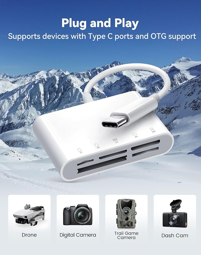 USB C SD Card Reader for iPhone 15 iPad Mac, xdgeLoad TypeC Memory Card Adapter - Image 6