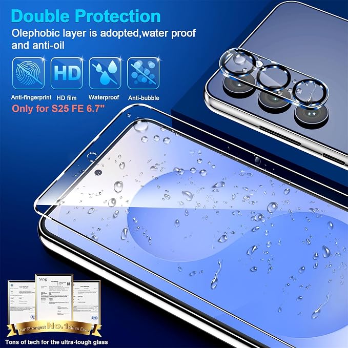 firtstnow 3 Pack for Samsung Galaxy S25 FE Screen Protector Tempered Glass + 3 - Image 6