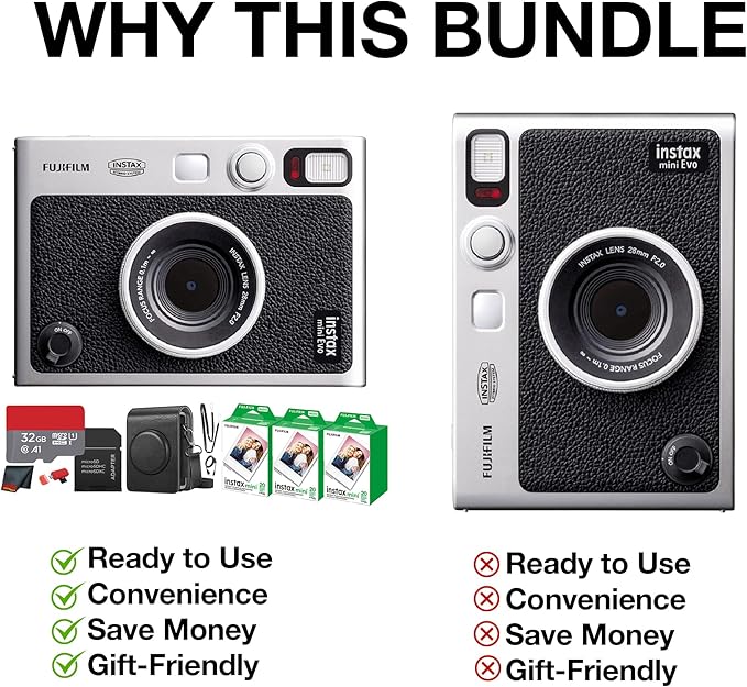 Fujifilm Instax Mini EVO Hybrid Instant Camera Bundle - Image 4