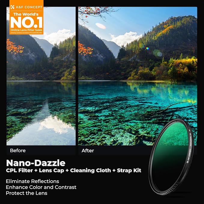K&F CONCEPT 67mm Circular Polarizer Lens Filter - Image 2