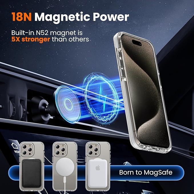 toushion 3 in 1 for iPhone 15 Pro Case Clear - Image 3