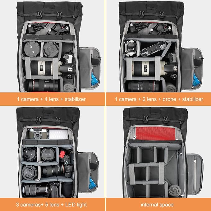 Besnfoto Camera Backpack Waterproof Camera Bag Satchel - Image 2