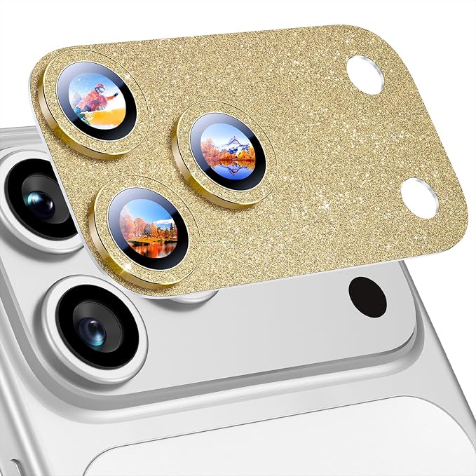 Uyiton for iPhone 17-Pro-Max Camera-Lens Protector: Bling Metal Tempered Glass by Uyiton