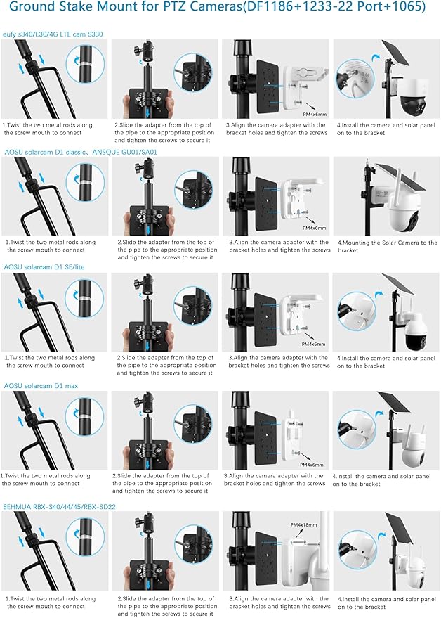 Ground Stake Mount for eufy Solocam S340/E30/S330, Reolink Argus PT 3MP/4MP/5MP - Image 4