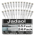 Jadaol UL Listed Patch Cables Cat 6a / Cat 6 0.5 ft 24-Pack, 10Gbps 550MHz Slim by Jadaol